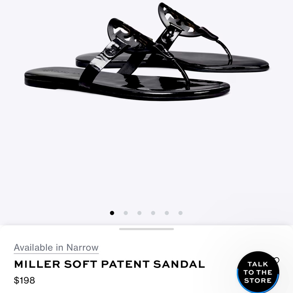 Black Shiny Tory Burch Sandals. 9.5